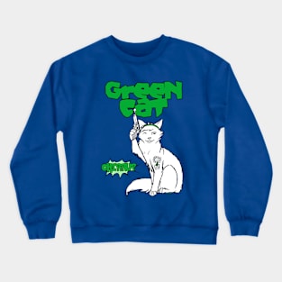 Green cat Crewneck Sweatshirt